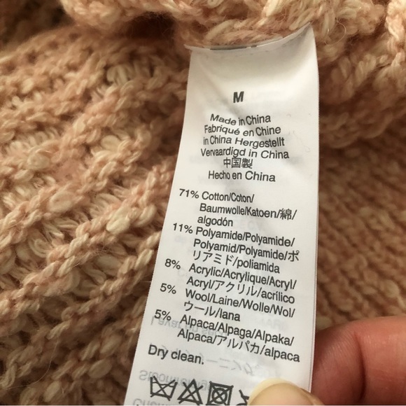 Madewell Baez Pullover Crewneck Sweater Pink Wool Alpaca Blend Size Medium - Picture 5 of 6